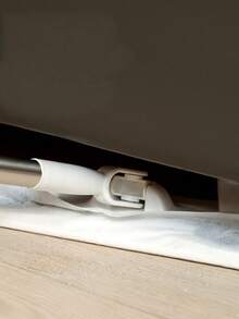 1pc Japanese Style Disposable Dust Collection Mop With Detachable Static Dust Sheets, Slouchy Dusting Paper Mop With Iron Rod Handle - Grey - View 4