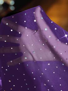 Gownix Women's Carnival Costume Elegant Rhinestone Sheer Short Jacket