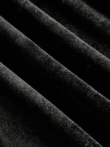 SHEIN MOD 女士金属 3D 花卉度假褶饰胸围黑色中长连衣裙、女士西装、女士优雅连衣裙、女士派对连衣裙、性感连衣裙、派对连衣裙、外出连衣裙、复古连衣裙、女士生日连衣裙、乡村音乐会服装 - 黑色 - 查看 5