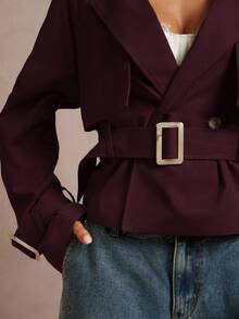 Lumalex Fashionable Casual Short Pleated Women Trench Coat In Fall/Winter