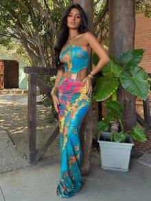 Ronhire 女士长裙可爱性感优雅夏季生日舞会婚礼宾客假日伊比沙岛海滩婚礼宾客、优雅、生日、教堂、夜间外出 - 彩色 - 查看 1