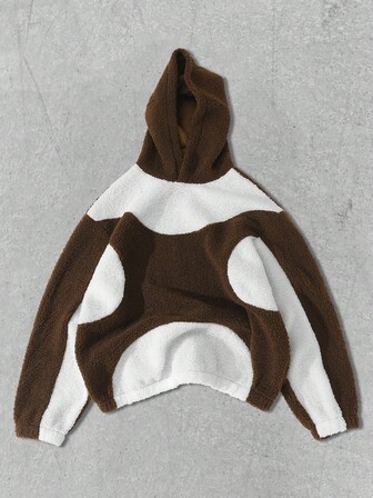 Prep Men's Autumn/Winter Contrast Color Loose Fit Casual Hoodie Sweatshirt