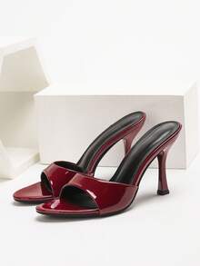 CUCCOO SZL Women's Fashionable Elegant Solid Color Round Toe Stiletto High Heel Sandals