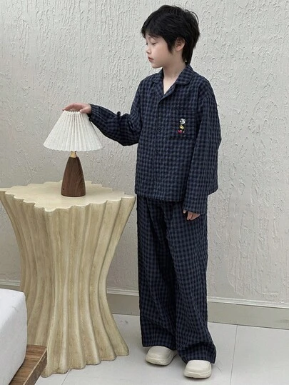 DAZY 秋冬青少年男童休闲家居睡衣套装