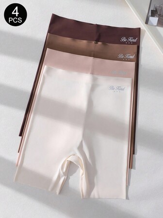 Snug Zone 4 Packs No Show Panty Girls Bike Shorts Cycling Shorts Women's Cycling Shorts Cropped Leggings Silk Underwear Skin Color Tights Silk Panties Panties For Women 3 Piece Set