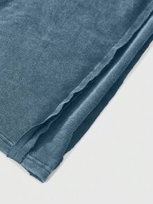 Manfinity EMRG Quần nỉ cotton dáng rộng thoải mái cho nam, phong cách đường phố, thiết kế tối giản, cạp chun, vải sờn, đa năng cho mặc hàng ngày, giải trí, thời trang, phong cách đường phố, thích hợp làm quà tặng ngày lễ - Màu xanh bụi bặm - Xem 5