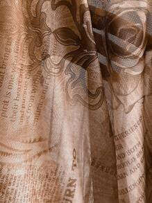 Soleia Spring/Summer Vacation Elegant New Strapless Sleeveless Printed Mesh Top & Pleated Skirt 2 Pieces Set - Multicolor - View 9