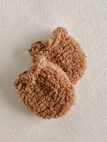 Loomiva 新生男婴/女婴棕色羊毛加厚纯色休闲套装 - 棕色 - 查看 7