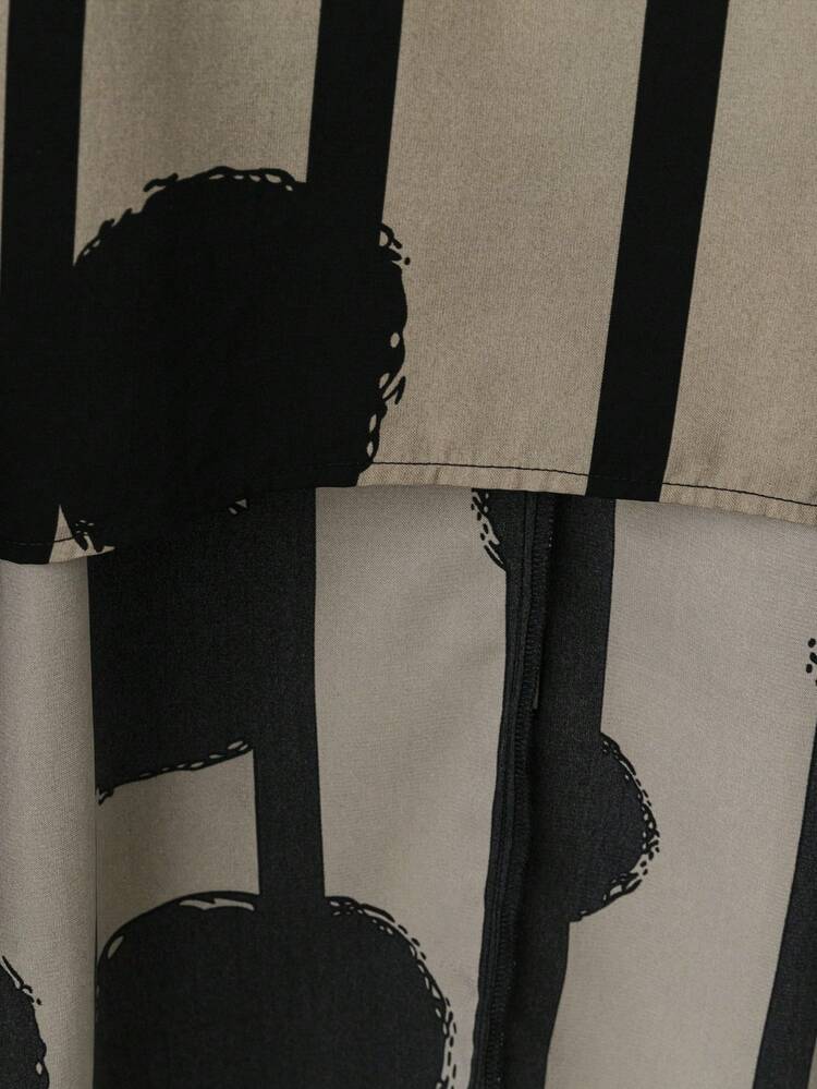 Plus Size Women 2pcs Set Geometric Print Round Neck Long Sleeve Asymmetric Hem Top And Pants, Casual, Winter Set