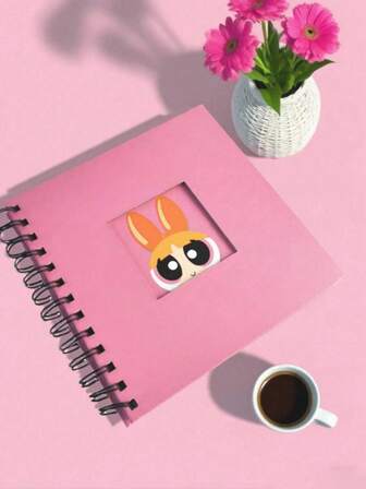 THE POWERPUFF GIRLS X SHEIN 花朵图案相框 - 卡通装饰，适合卧室/办公室收藏