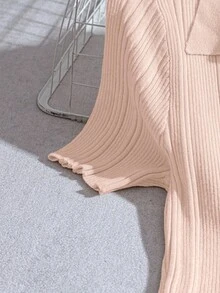 Franclia Women's Short Sleeve Cardigan Maxi Sweater Dress - Dusty Pink - View 5