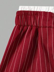 Teen Girl Colorblock Striped Loose Pants (With Belt) Fall Winter - Multicolor - View 5