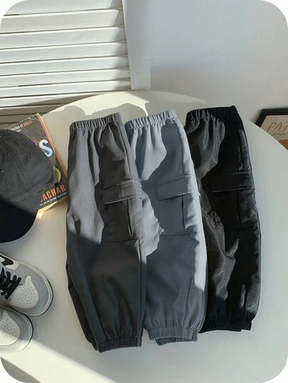 SHEIN 3pcs Baby Boy Casual Comfy College Style Practical Versatile Soft Long Pants Set, Suitable For Daily Wear, School, Outdoor, Sports, Spring & Autumn Chic Outfits For Autumn/Winter