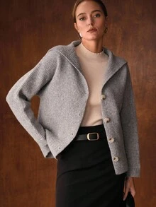 MOTF PREMIUM 连帽纽扣开衫 - 灰色 - 查看 7