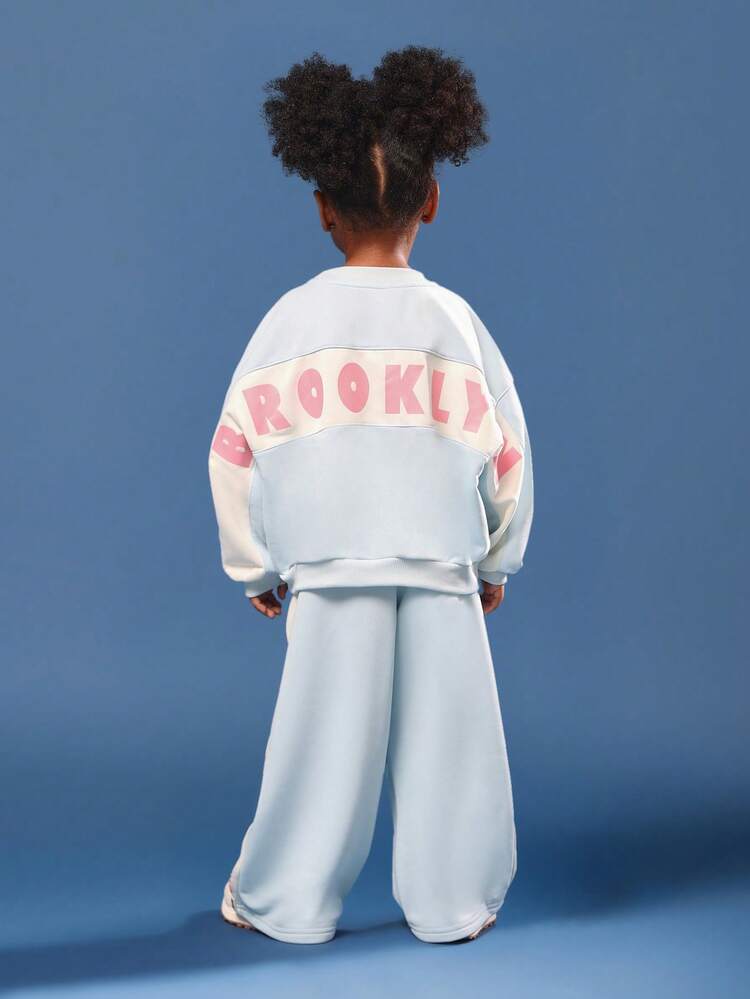 Oversized Brooklyn Sweatshirt With Wide Leg Pants Set