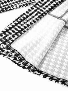 Ellevyn 大码女式秋季千鸟格单排扣长袖夹克和铅笔裙优雅套装 - 黑與白 - 查看 16