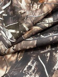 SHEIN 青少年男孩休闲树叶和字母印花舒适短裤，适合度假、街头时尚、通勤、学校、日常穿着、运动，适合春夏季