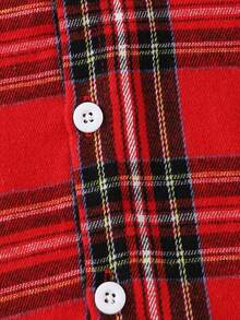 SHEIN 1 Stück Kariertes Hemd im britischen Stil für Kleine Jungen - klassisches Mehrfarbkariert + marineblauer Schleifen, geeignet für Partys und den Alltag, Frühling/Herbst