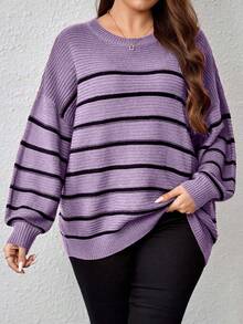 Maglione oversize con vestibilità ampia, a righe e con blocchi di colore