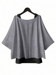 SHEIN Essnce 大码女式休闲两件套西装，背心和露肩上衣两件套西装，女式夏季两件套西装，外出上衣女式夏季服装，露肩上衣可爱上衣可爱夏季上衣 - 灰色 - 查看 2