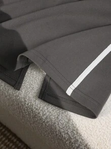 SHEIN Bộ áo khoác thể thao thường ngày phối màu tương phản dành cho bé gái, thích hợp cho hoạt động ngoài trời và đi học. - Xám - Xem 6