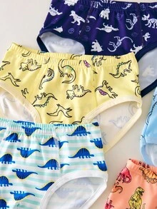 6pcs/Pack Celana Dalam Anak Laki-Laki Lucu Aneka Warna Dasar Lembut Nyaman Seri Dinosaurus - MultiWarna - View 5