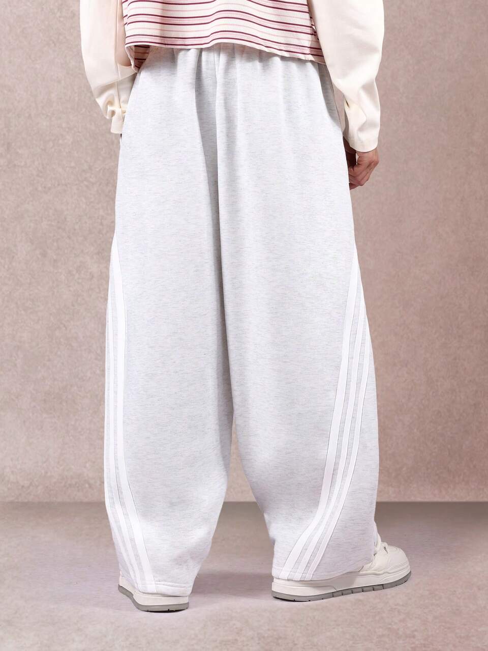 Wide Leg Sweatpants With Side Panel Detail