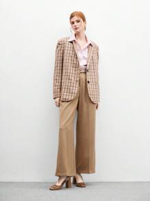 CUCCOO BIZCHIC 女士方头粗跟棕色 PU 皮革一脚蹬平底鞋，时尚简约，舒适，适合日常穿着和各种场合 - 摩卡棕 - 查看 8