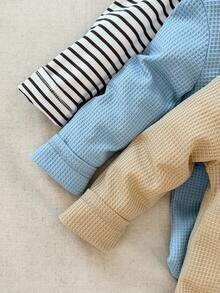 Blossori 3件套年轻男童法式优雅圆领长袖T恤套装 - 彩色 - 查看 7