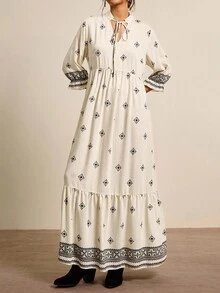 Freevana Váy in họa tiết Phục sinh theo phong cách phương Tây cỡ lớn cho kỳ nghỉ thường ngày Lễ hội âm nhạc Kỳ nghỉ xuân Trang phục Rave Boho Lễ hội Kỳ nghỉ xuân Phong cách Old Money dành cho phụ nữ Trang phục Rave thường ngày Trang phục hoa thanh lịch cho kỳ nghỉ Trang phục hòa nhạc cho phụ nữ Trang phục Rave cho lễ hội Trang phục hòa nhạc đồng quê Trang phục Nashville Trang phục Ibiza Trang phục West Wear dành cho phụ nữ Trang phục nghỉ dưỡng BOHO Váy maxi Boho cho phụ nữ - Đen và trắng - Xem 4