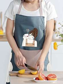 1 件可调节颈部厨房围裙，带 1 个口袋，防水防油烹饪厨师围裙，男女通用厨房和餐饮工作围裙 - 多色 - 查看 3