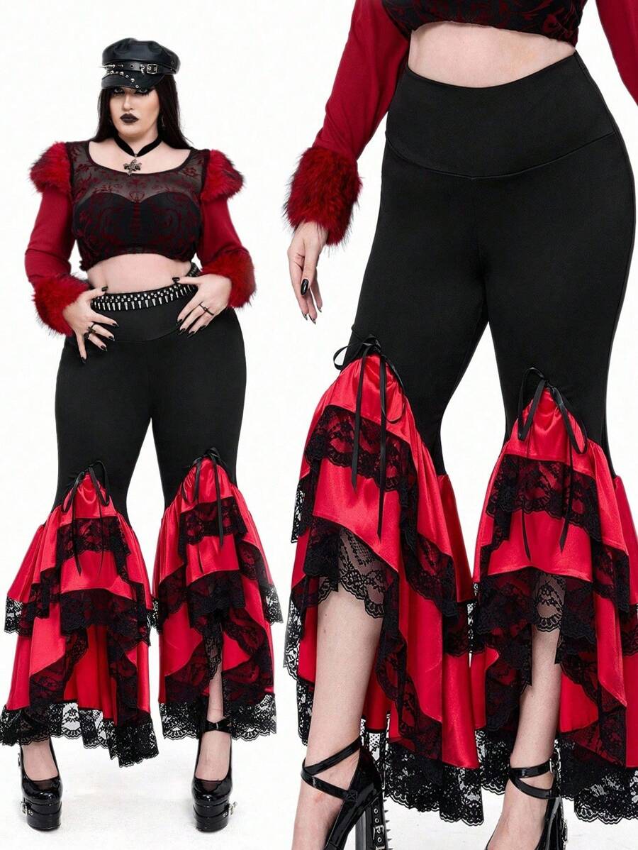 Whyspr Goth Punk Halloween Plus Size Pants Fall Cloth For Women - Multicolor - View 1