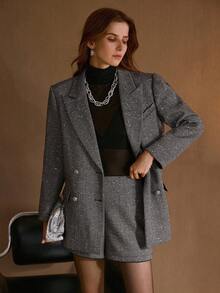 MOTF PREMIUM WOOL SLANT POCKET SHORTS - Grey - View 6