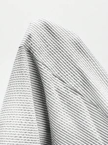 Maija 2025秋冬条纹单排扣收腰碎花镂空口袋休闲无袖衬衫裙，现代优雅都市浪漫端庄简约复古风格，适合婚礼嘉宾、生日、万圣节、商务休闲、办公室、约会、派对、圣诞节、新年 - 黑色 - 查看 10