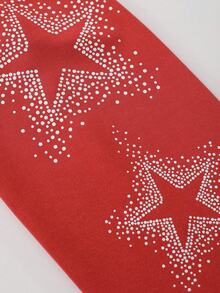 ROMWE MEN Street Life Men's Printed Long Sleeve T-Shirt, Loose Cropped Fit, For Fall - Red - View 6