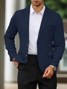 Manfinity Mode 男士长袖翻领商务旅行休闲西装外套