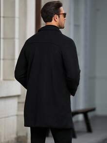 Manfinity CasualCool Áo khoác dài dáng suông dành cho nam giới trưởng thành, phù hợp cho trang phục thường ngày, đi làm, phong cách đường phố, thích hợp cho mùa xuân và mùa thu. Chiếc áo khoác này là một món đồ đa năng không thể thiếu trong tủ quần áo của nam giới, và là một món quà tuyệt vời dành cho bạn trai hoặc chồng. - màu đen - Xem 2