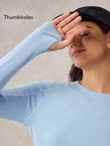 OutZeal 女士柔软拉绒表窗长袖蓝色户外T恤日常休闲 - 藍色 - 查看 4