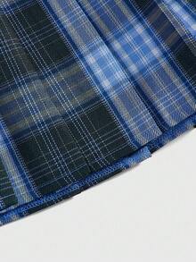 ROMWE J-Fashion 夏季格子百褶迷你裙 - 彩色 - 查看 3