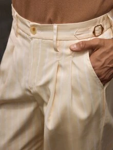 Manfinity VCAY Men's Casual Striped Wide Leg Flare Pants - Multicolor - View 4