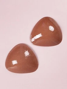 SHEIN 1 Pair Waterproof & Sweat-Resistant Double-Sided Adhesive V-Shaped Cleavage Enhancing Bra Pads - Brown - View 4