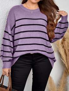 Maglione oversize con vestibilità ampia, a righe e con blocchi di colore