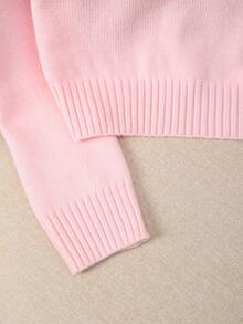 Franclia Women's Elegant Patchwork Fur Collar Sweater Fall Winter Cloth For Women - Pink - View 6