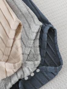 Playful Pals 3件套男婴撞色抓绒连体衣，拼接圆领长袖带口袋保暖罗纹连体衣，休闲户外服，秋冬季