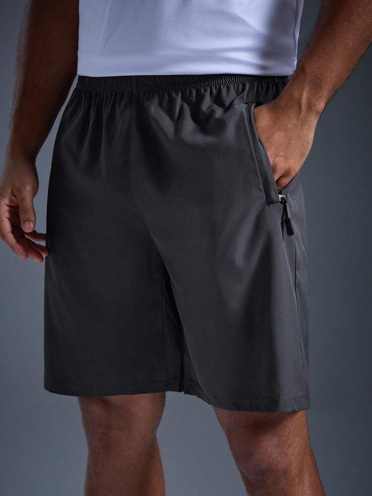 DRIFTMERE 男士纯色速干休闲运动短裤，春夏款，轻盈速干，适合健身房锻炼，高弹透气，清凉舒适，夏季穿着，休闲运动风，时尚有型。 - 深灰色 - 查看 5