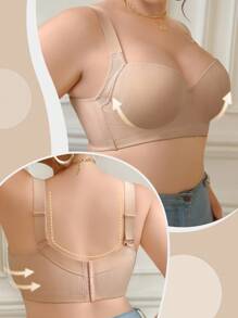 SHEIN 加大码舒适无钢圈文胸，宽肩带，减少内衣支撑