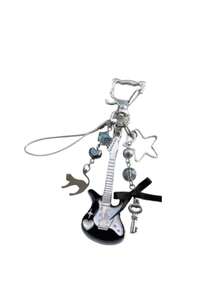 Joivida 1PC Cat Cute Guitar Bow Beaded Guitar Pendant Cute Keychain Bag Card Book Ccd Pendant