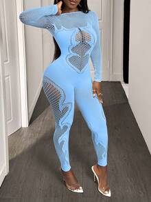 BamGleam 女士性感镂空提花紧身连衣裤