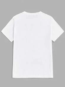 Claim Dot 标准尺寸男士休闲简约加州口号白色插肩 T 恤（材质） - 白色 - 查看 5