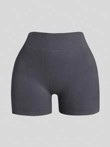 Gameset SHEIN Sport Quần short thể thao lưng chữ V liền mạch màu trơn dành cho nữ - Nhiều màu - Xem 3